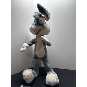 24K Co. 1993 Bugs Bunny Plush Stuffed Poiseable Toy 25" Tall Soft Gray White
